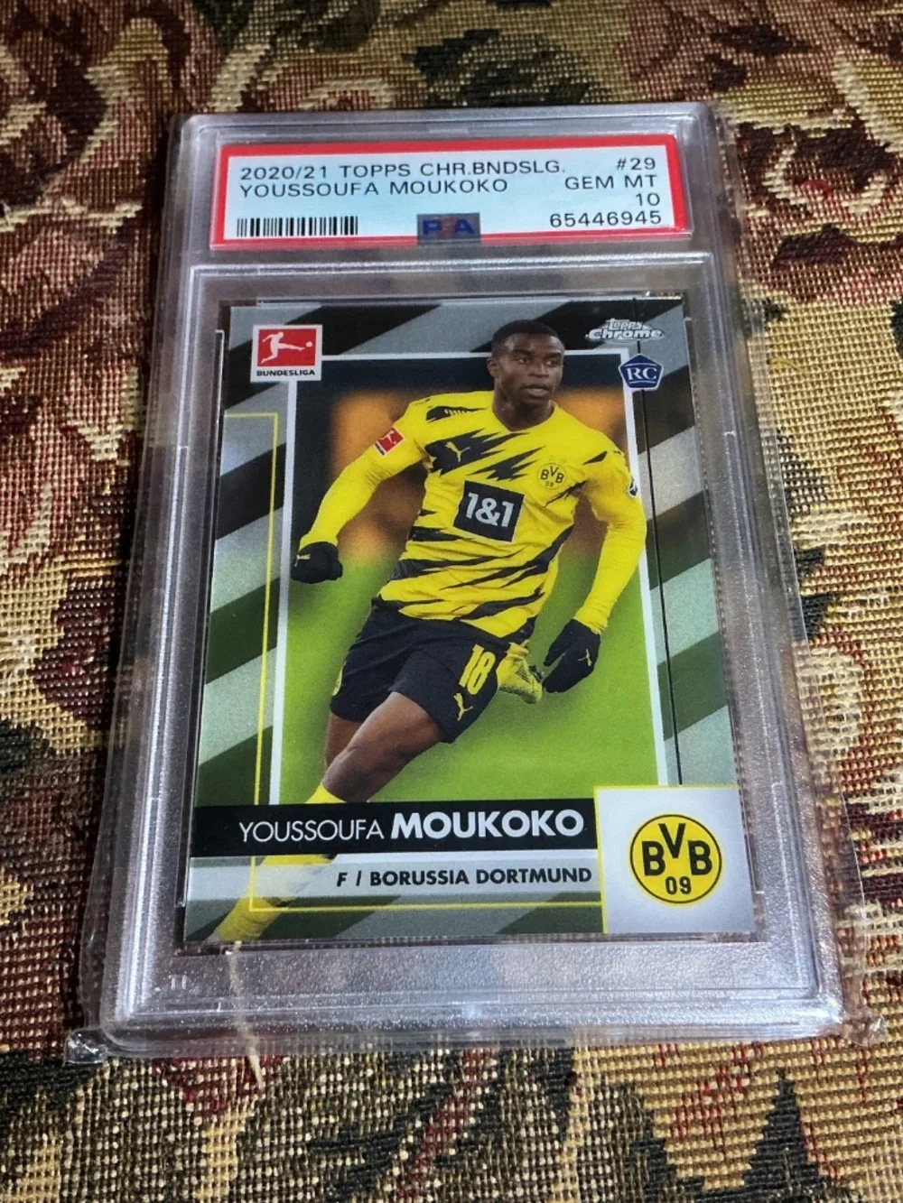 2020 Topps Chrome Bundesliga Youssoufa Moukoko PSA 10 GEM MT Rookie RC